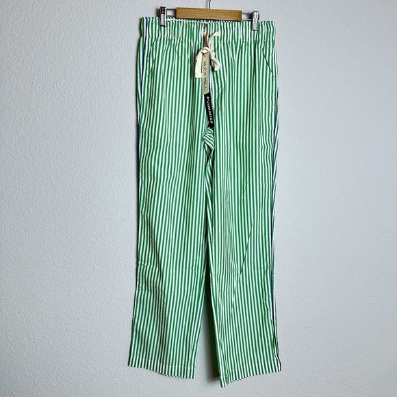NEW P'Jimmies By Alex Mill Sleep Pant in Dream Striped Sz XS Green White Cotton - Picture 3 of 9
